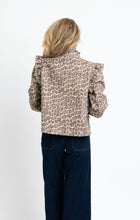 Load image into Gallery viewer, Leopard Denim Ruffle Jacket
