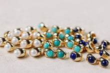 Load image into Gallery viewer, Turquoise Huggie Mini Hoop Earrings
