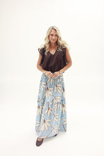 Load image into Gallery viewer, Palm Leaf Floral Maxi Skirt
