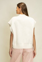 Load image into Gallery viewer, Cream Cable Knit Cap Sleeve Sweater
