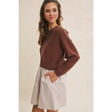 Load image into Gallery viewer, Easy Coffee Date Bow Brown Sweater Dress
