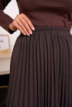 Load image into Gallery viewer, Pleated Chocolate Glitter Knit Skirt
