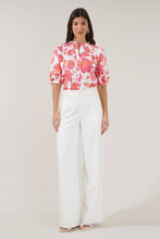 Load image into Gallery viewer, Blossom Smocked Mock Neck Top Arely Floral
