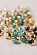Load image into Gallery viewer, Turquoise Huggie Mini Hoop Earrings
