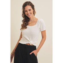 Load image into Gallery viewer, Square Neck Cotton Sweater Cream Top
