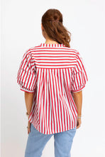 Load image into Gallery viewer, Stripe "America" Pleat Slv Top
