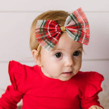 Load image into Gallery viewer, Christmas Plaid Bow Baby Headband
