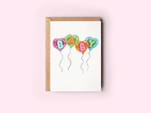 Load image into Gallery viewer, BABY Balloons Pregnancy New Baby Greeting Card

