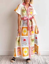 Load image into Gallery viewer, Print Patchwork Belted Maxi Dress
