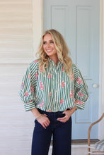 Load image into Gallery viewer, Stripe Floral Bubble Top
