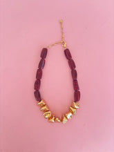 Load image into Gallery viewer, Gemstone &amp; Chunky Gold Beads Necklace
