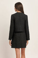 Load image into Gallery viewer, Novelty Button Tweed Jacket - Black
