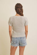 Load image into Gallery viewer, Square Neck Cotton Sweater Cream Top
