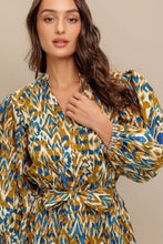 Load image into Gallery viewer, Camel Brown Printed Midi Dress
