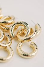 Load image into Gallery viewer, Hammered Gold Vintage Style Hoop Earrings
