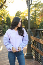 Load image into Gallery viewer, Vneck Knit Hoodie Sweatshirt - Purple
