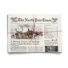 Load image into Gallery viewer, North Pole Times Newspaper - Holiday Gift Wrap + Activity
