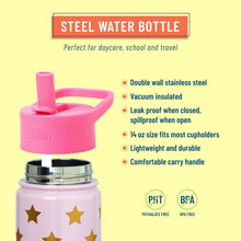 Load image into Gallery viewer, Pink and Gold Stars 14 oz Steel Bottle
