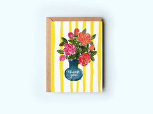 Load image into Gallery viewer, A Flowery Thank You Striped Appreciation Greeting Card
