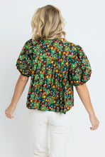Load image into Gallery viewer, Brown Floral Button Pleat Top

