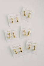Load image into Gallery viewer, Hammered Gold Vintage Style Hoop Earrings
