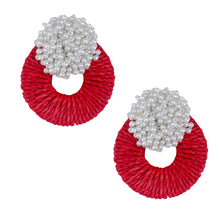 Load image into Gallery viewer, Mia Raffia Earrings | Red
