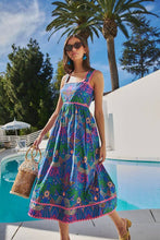 Load image into Gallery viewer, Yori Tropical Rulley Pleated Midi Dress
