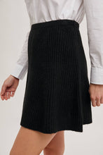 Load image into Gallery viewer, Black Ribbed Knit Mini Skirt
