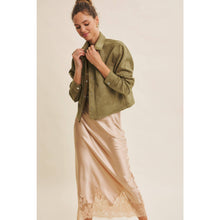 Load image into Gallery viewer, Luxe Stretchy Suede Jacket in Dusty Olive
