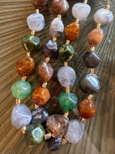 Load image into Gallery viewer, Fall Chunky Stone Beads with Gold Necklace

