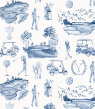 Load image into Gallery viewer, Blue Golf Toile Boys Polo
