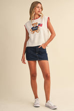 Load image into Gallery viewer, USA Teddy Bear Ivory Top
