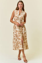 Load image into Gallery viewer, Paisley Smocked Waist Midi Dress - Ivory &amp; Mocha
