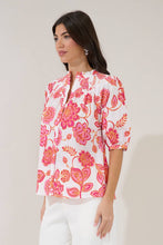 Load image into Gallery viewer, Blossom Smocked Mock Neck Top Arely Floral
