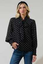 Load image into Gallery viewer, Rosaly Bow Etienne Tie Neck Long Sleeve Blouse
