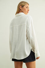 Load image into Gallery viewer, Button Front Long Sleeve Shirt - Off White

