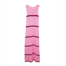 Load image into Gallery viewer, Pink Color Block Knit Hollow Out Sleeveless Dress
