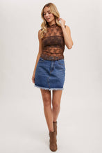 Load image into Gallery viewer, High-Waist Denim Raw Hem Mini Skirt - Light Wash
