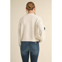 Load image into Gallery viewer, Ivory Sweater with Black Bows
