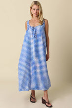 Load image into Gallery viewer, Lyla Blue &amp; White Gingham Maxi Dress
