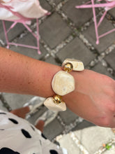 Load image into Gallery viewer, Stretchy Chunky Stone &amp; Gold Bead Bracelet
