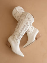 Load image into Gallery viewer, The Ainsley White Embroidered Cowboy Boots
