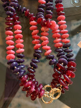 Load image into Gallery viewer, Blue Multi &amp; Red Multi Beaded Necklaces
