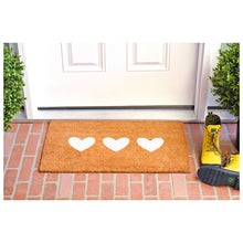 Load image into Gallery viewer, Trio Heart Doormat: White / 24&quot; x 36&quot;
