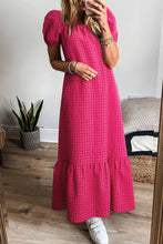 Load image into Gallery viewer, Rose Bubble Sleeve Ruffled Maxi Dress
