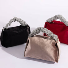 Load image into Gallery viewer, Estela Red Velvet Top Handle Bag
