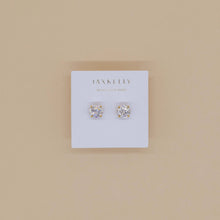 Load image into Gallery viewer, Round CZ - Clear - Gold Earrings

