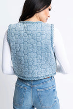 Load image into Gallery viewer, Blue Denim Floral Vest

