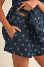 Load image into Gallery viewer, Star Denim Trapez Top and Shorts
