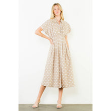 Load image into Gallery viewer, Polka Dot Beige Midi Dress
